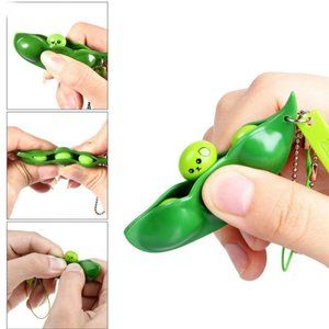 10 pack Pea Pod Sqeeze Fidget keychain/toy New!